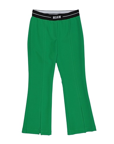 MSGM Casual trouser Green 95% Polyester, 5% Elastane