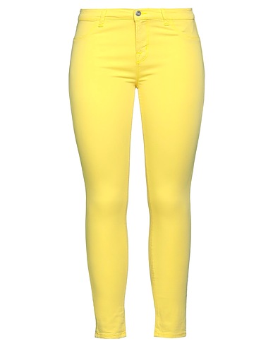 BRIAN DALES Casual trouser Yellow 70% Cotton, 28% Viscose, 2% Elastane