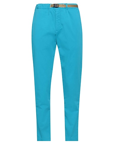 WHITE SAND Casual pants Turquoise 97% Cotton, 3% Elastane
