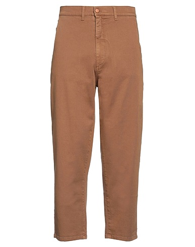 DANIELE ALESSANDRINI HOMME Casual pants Camel 97% Cotton, 3% Elastane