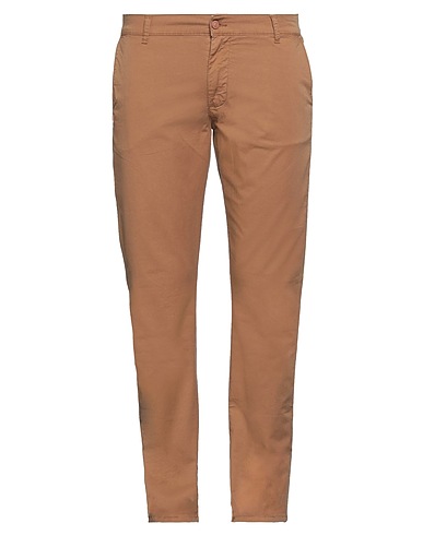 GREY DANIELE ALESSANDRINI Casual trouser Brown 98% Cotton, 2% Elastane