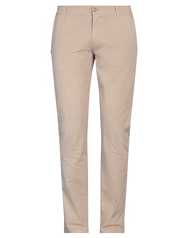 GREY DANIELE ALESSANDRINI Casual trouser Beige 98% Cotton, 2% Elastane