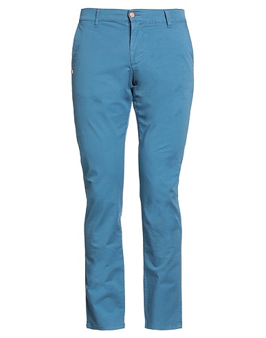GREY DANIELE ALESSANDRINI Casual trouser Blue 98% Cotton, 2% Elastane