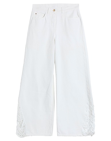 MY TWIN TWINSET Denim trousers White 100% Cotton