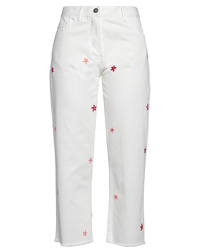 FRONT STREET 8 Denim trousers White 100% Cotton