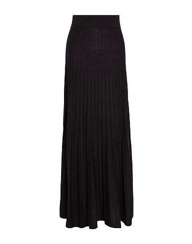 8 by YOOX Long skirt VISCOSE PLEATED KNIT LONG SKIRT
 Black 100% Viscose