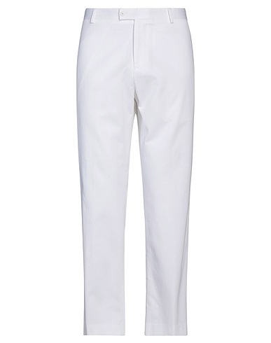 DANIELE ALESSANDRINI Casual trouser White 97% Cotton, 3% Elastane