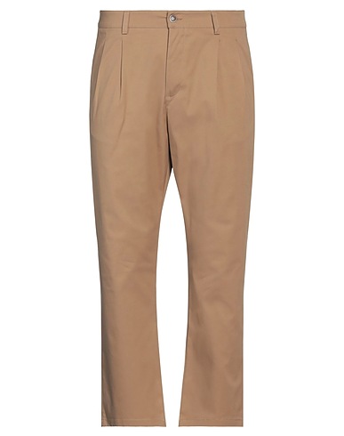 DANIELE ALESSANDRINI HOMME Casual trouser Camel 97% Cotton, 3% Elastane