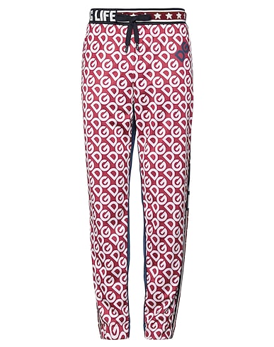 DOLCE&GABBANA Casual trouser Burgundy 100% Polyester, Cotton, Elastane