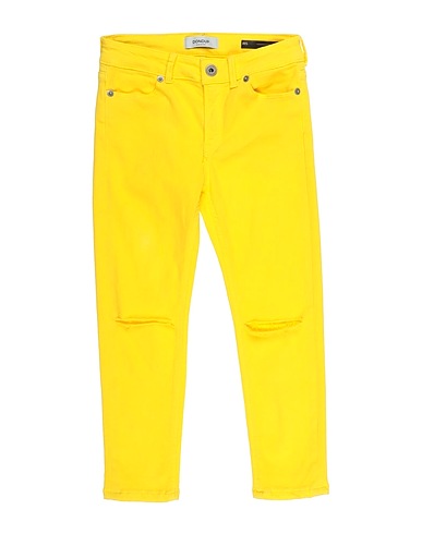DONDUP Denim trousers Yellow 88% Cotton, 7% Elastomultiester, 5% Elastane