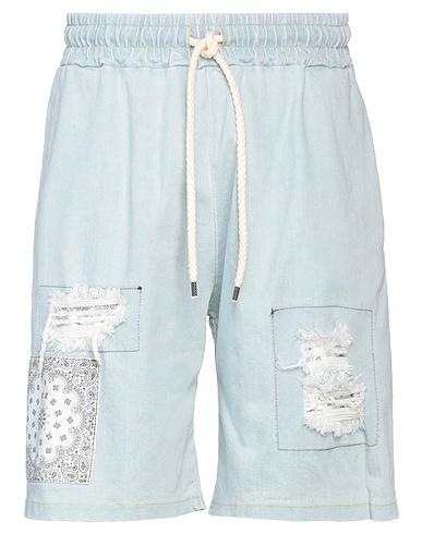 TAKESHY KUROSAWA Denim shorts Blue 98% Cotton, 2% Elastane