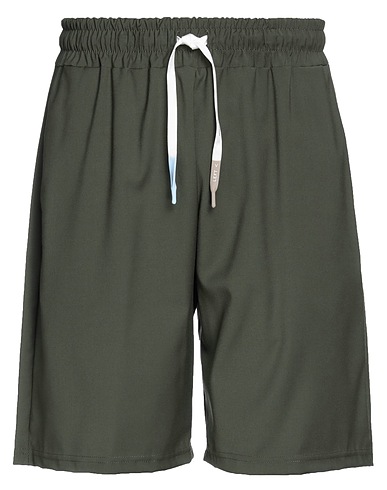 TAKESHY KUROSAWA Shorts & Bermudas Militärgrün 69% Polyester, 29% Viskose, 2% Elastan