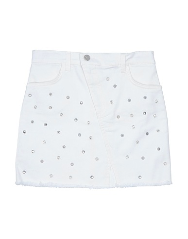 PINKO UP Denim skirt White 98% Cotton, 2% Elastane