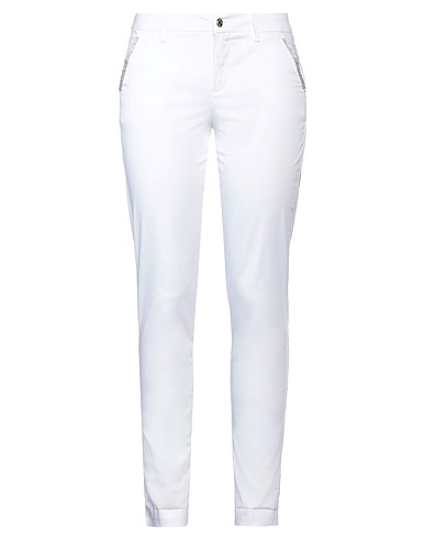 LIU •JO Casual trouser White 97% Cotton, 3% Elastane