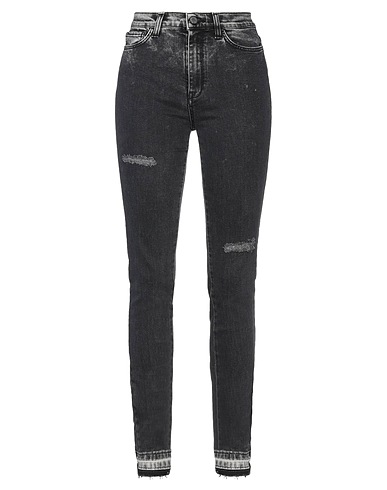 MANILA GRACE Denim trousers Black 99% Cotton, 1% Elastane