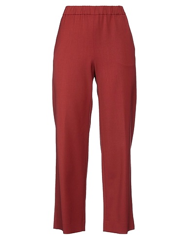 QL2  QUELLEDUE Casual trouser Brick red 97% Virgin Wool, 3% Lycra®