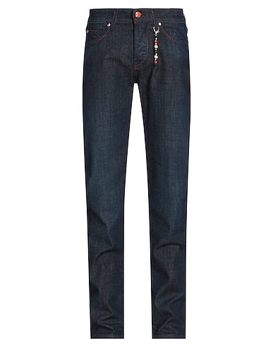 ROŸ ROGER'S Denim trousers Blue 98% Cotton, 2% Elastane