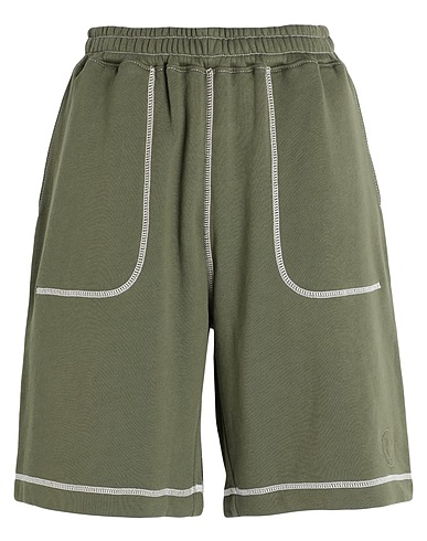 NINETY PERCENT Shorts & Bermuda Military green 100% Organic cotton