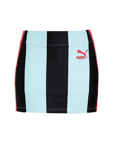 PUMA Mini skirt PUMA X DUA LIPA Striped Mini Skirt
 Sky blue 77% Polyester, 23% Elastane