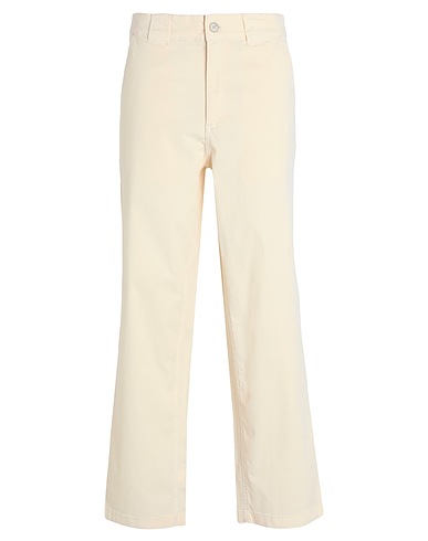 NINETY PERCENT Casual trouser Ivory 96% Organic cotton, 4% Elastane