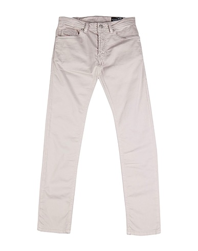 DIESEL Denim pants Light grey 98% Cotton, 2% Elastane, Bovine leather