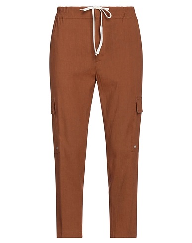PAOLO PECORA Cargo Brown 77% Linen, 21% Viscose, 2% Elastane
