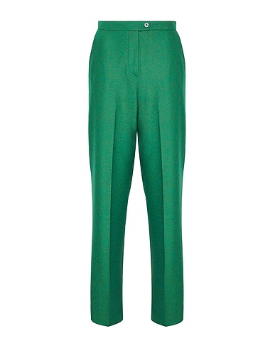 8 by YOOX Casual trouser WOOL BLEND STRAIGHT PANTS
 Green 60% Wool, 27% Polyester, 8% Polyamide, 3% Other Fibres, 2% Elastane