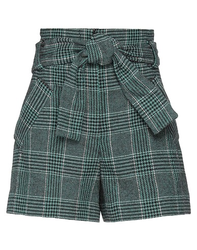 MAJE Shorts & Bermuda Green 47% Acrylic, 26% Polyester, 22% Wool, 5% Other Fibres, Cotton