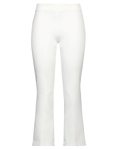 KATE BY LALTRAMODA Casual trouser White 88% Polyester, 12% Elastane