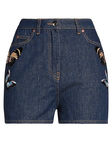 VALENTINO GARAVANI Denim shorts Blue 100% Cotton, Viscose, Silk