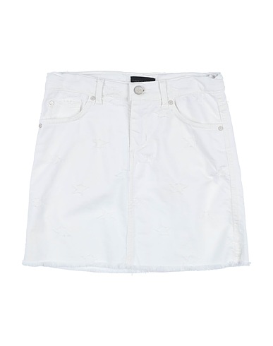 FRANKIE MORELLO Denim skirt White 90% Cotton, 8% Polyacrylic, 2% Elastane