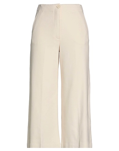 ALYSI Casual pants CRÈME Ivory 97% Cotton, 3% Elastane