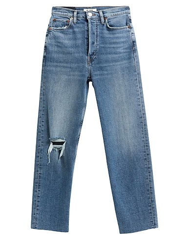 RE/DONE Denim trousers Blue 96% Cotton, 3% Polyester, 1% Elastane
