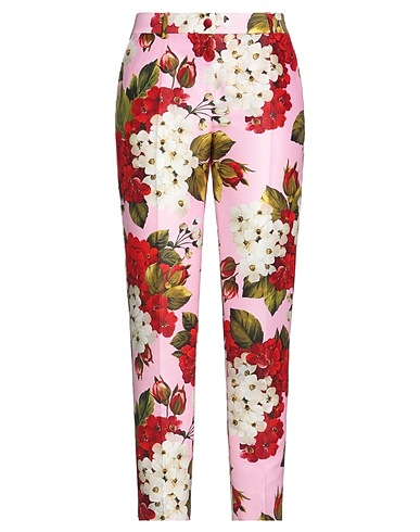 DOLCE&GABBANA Casual trouser Pink 91% Cotton, 9% Silk