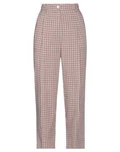 ALYSI Casual trouser Light brown 90% Viscose, 10% Silk