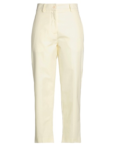 SOLOTRE Casual trouser Pastel yellow 100% Cotton