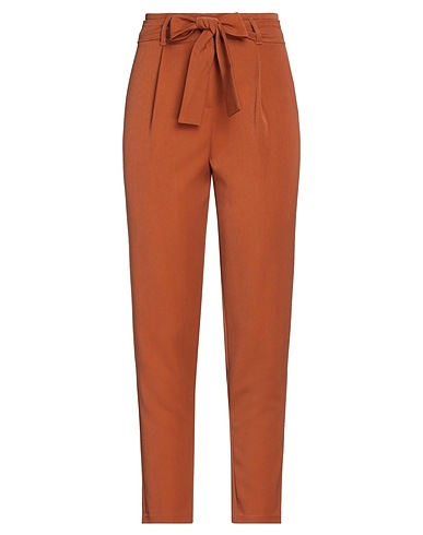 FLY GIRL Casual pants Brown 82% Polyester, 14% Viscose, 4% Elastane