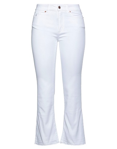 AVANTGAR DENIM by EUROPEAN CULTURE Casual trouser White 93% Cotton, 5% Polyester, 2% Elastane