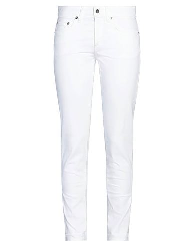 DONDUP Denim trousers White 98% Cotton, 2% Elastane