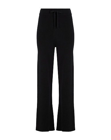 8 by YOOX Casual trouser KNIT STRAIGHT LEG PANTS
 Black 60% Merino Wool, 40% Recycled polyamide