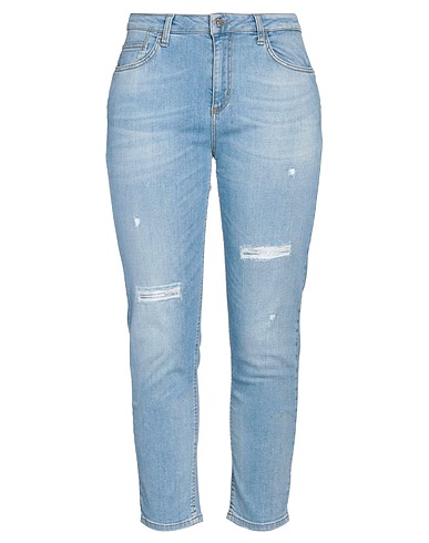 LIU •JO Denim trousers Blue 97% Recycled cotton, 3% Recycled elastane