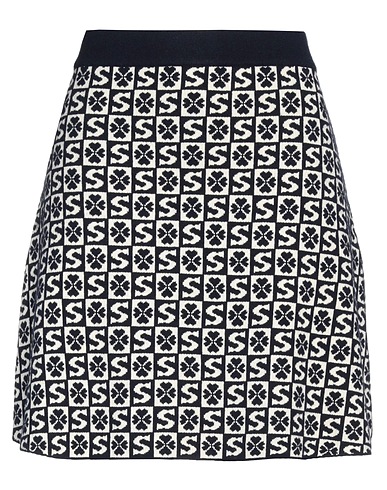 SANDRO Mini skirt Midnight blue 56% Viscose, 22% Wool, 15% Polyester, 5% Polyamide, 2% Cashmere