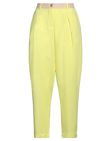 ACTITUDE by TWINSET Pantalone Giallo pastello 76% Viscosa, 24% Lino, Cotone