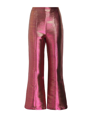 8 by YOOX Casual pants IRIDESCENT METALLIC FLARE PANTS
 Fuchsia 90% Polyester, 10% Metallic fiber