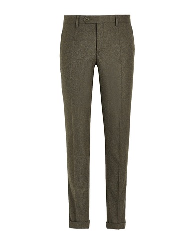 8 by YOOX Chinos FLANNEL ESSENTIAL CHINO PANT Militärgrün 60% Recycelte Wolle, 20% Recyceltes Polyester, 15% Recyceltes Polyamid, 5% Andere Fasern