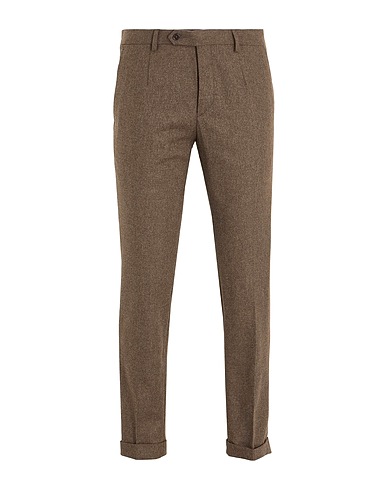 8 by YOOX Casual trouser FLANNEL ESSENTIAL CHINO PANT Taupe 60% Recycled wool, 20% Recycled polyester, 15% Recycled polyamide, 5% Other Fibres