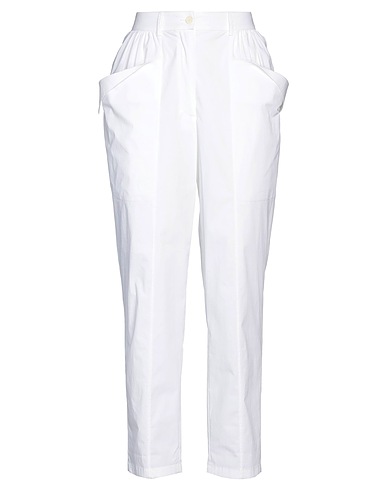 MOSCHINO Casual trouser White 59% Cotton, 35% Polyamide, 6% Elastane