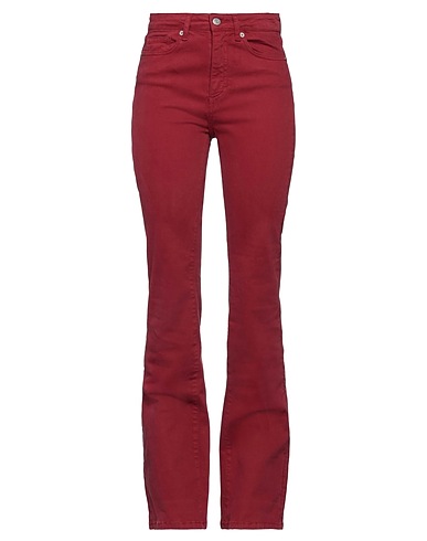 HAVEONE Denim trousers Burgundy 97% Cotton, 3% Elastane