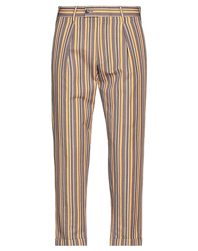 MICHELE CARBONE Casual trouser Orange 55% Cotton, 45% Linen