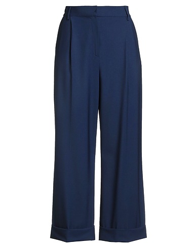LES COPAINS Casual pants Midnight blue 96% Virgin Wool, 4% Elastane, Acetate, Polyester